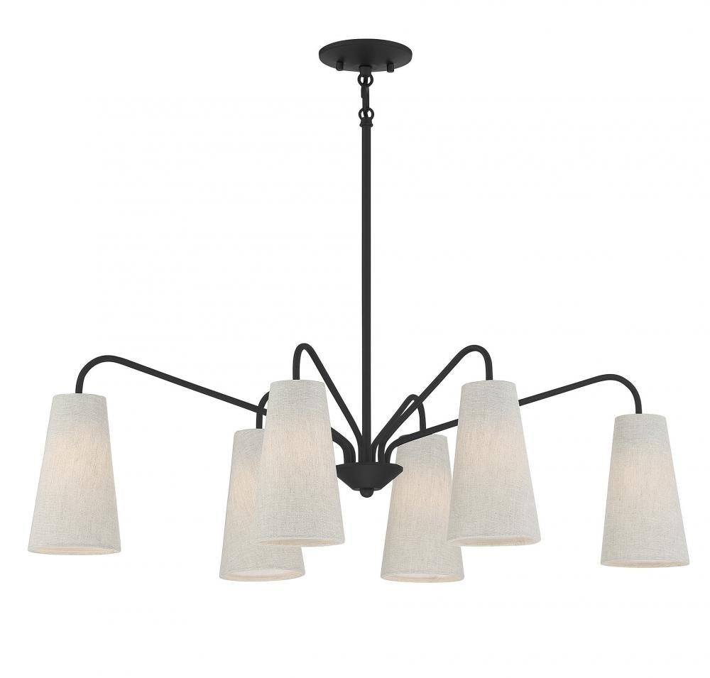 Edgewood 6-Light Linear Chandelier in Matte Black
