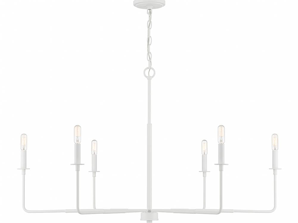Salerno 6-Light Chandelier in Bisque White