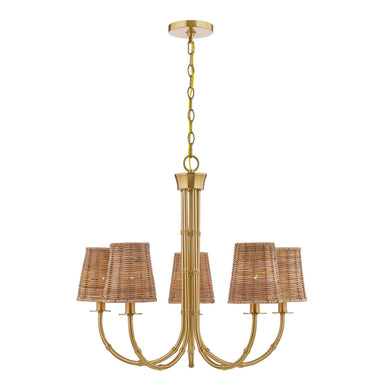 Ashbury 5-Light Chandelier in Warm Brass