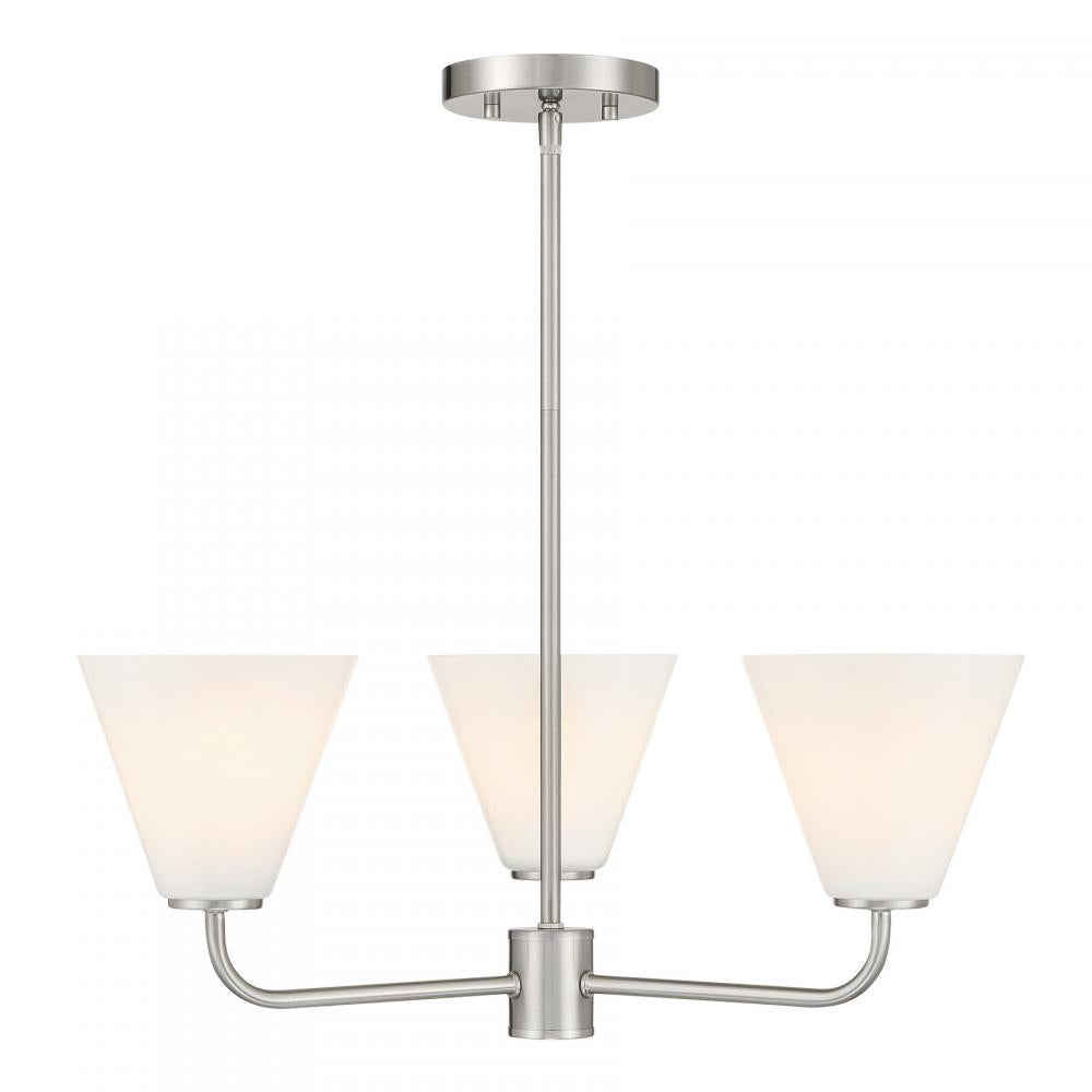 Blair 3-Light Chandelier in Satin Nickel