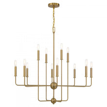 Load image into Gallery viewer, Avondale 12-Light Chandelier in Warm Brass
