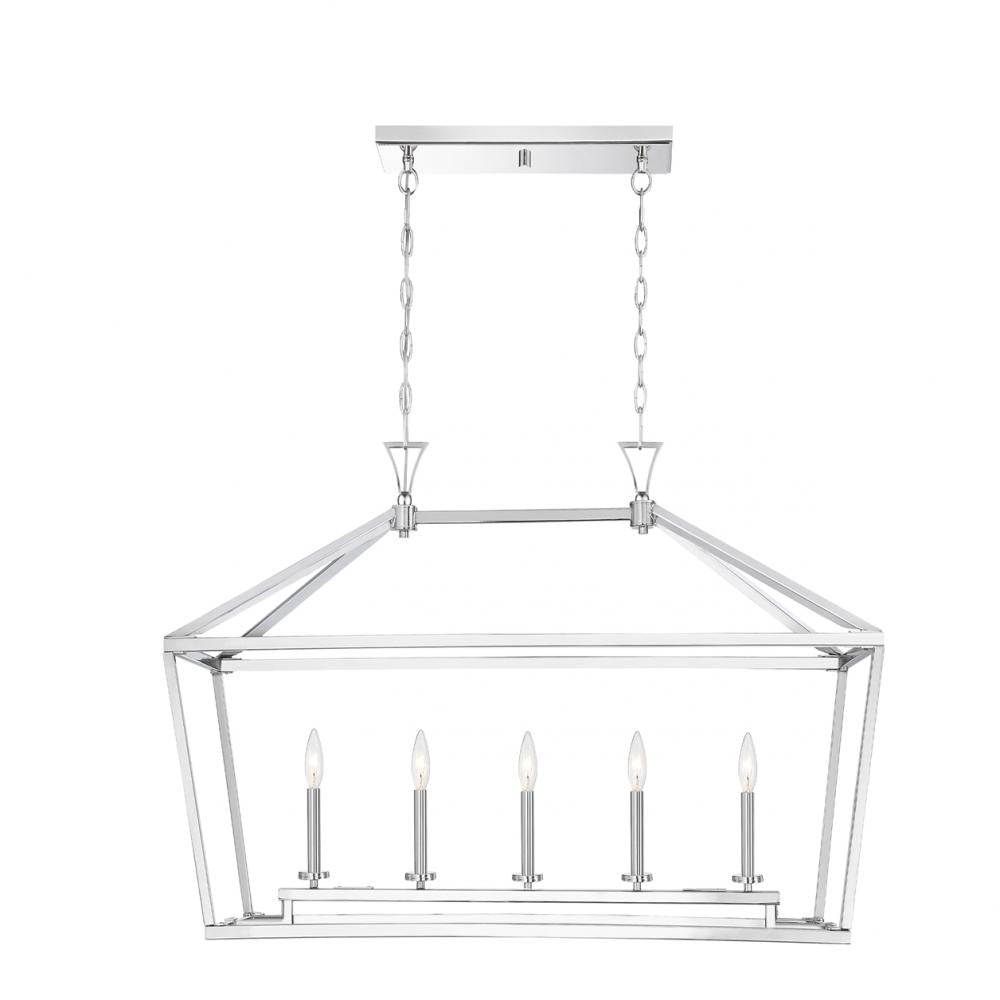 Townsend 5-Light Linear Chandelier in Polished Nickel