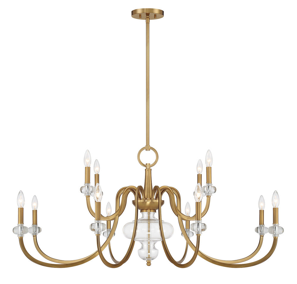 Bergdorf 12-Light Chandelier in Warm Brass