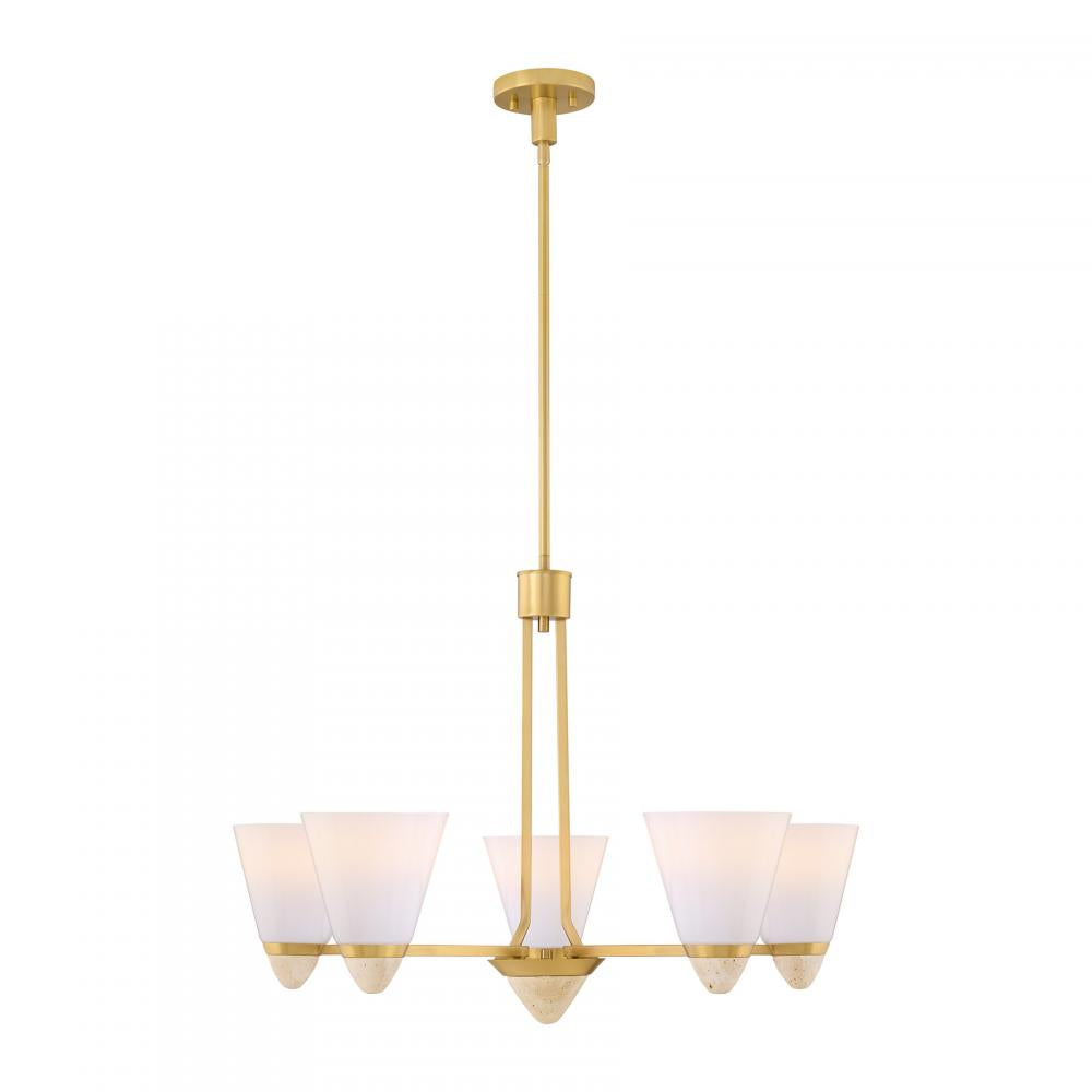 Kohlman 5-Light Chandelier in Warm Brass