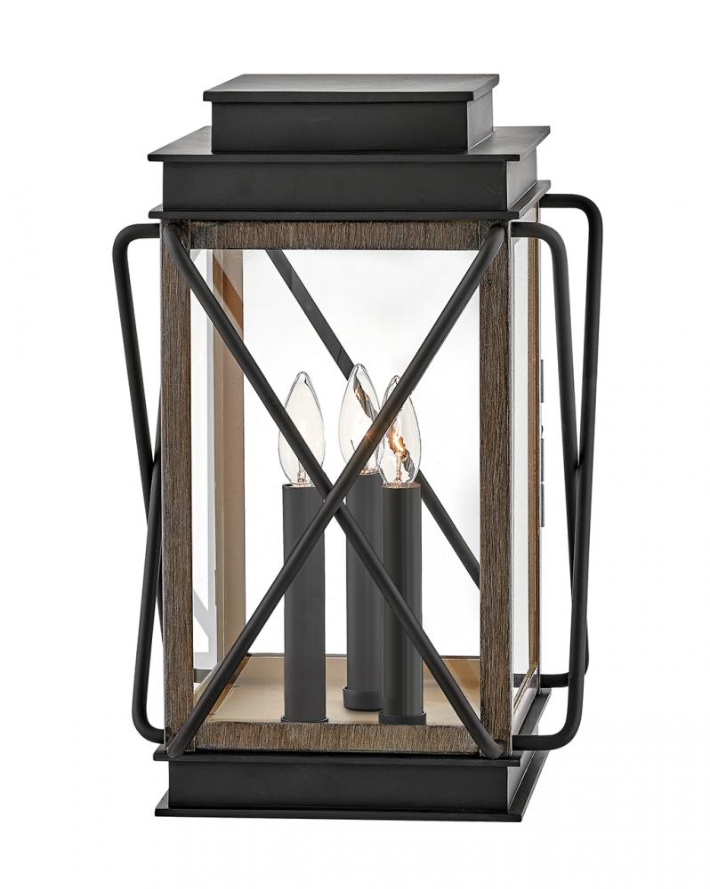 Medium Pier Mount Lantern - Black