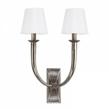Load image into Gallery viewer, 2 LIGHT WALL SCONCE w/WHITE SHADE
