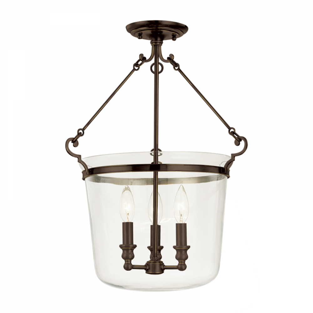 3 LIGHT SEMI FLUSH