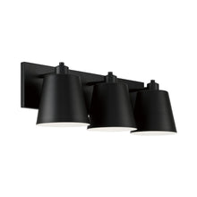 Load image into Gallery viewer, 3-Light Modern Metal Vanity in Matte Black with White Interior
