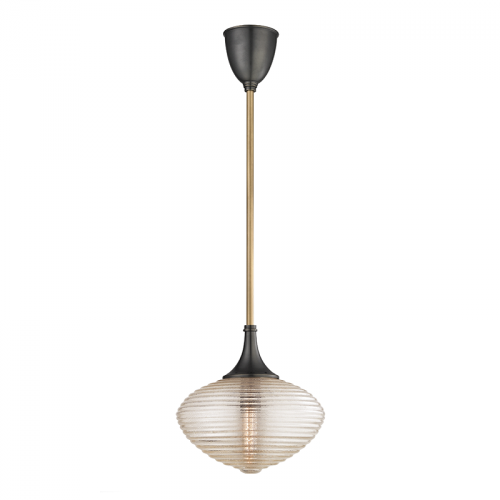 1 LIGHT PENDANT W/ BRASS MESH