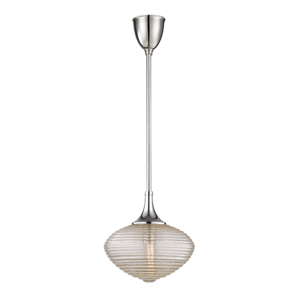 1 LIGHT PENDANT W/ BRASS MESH