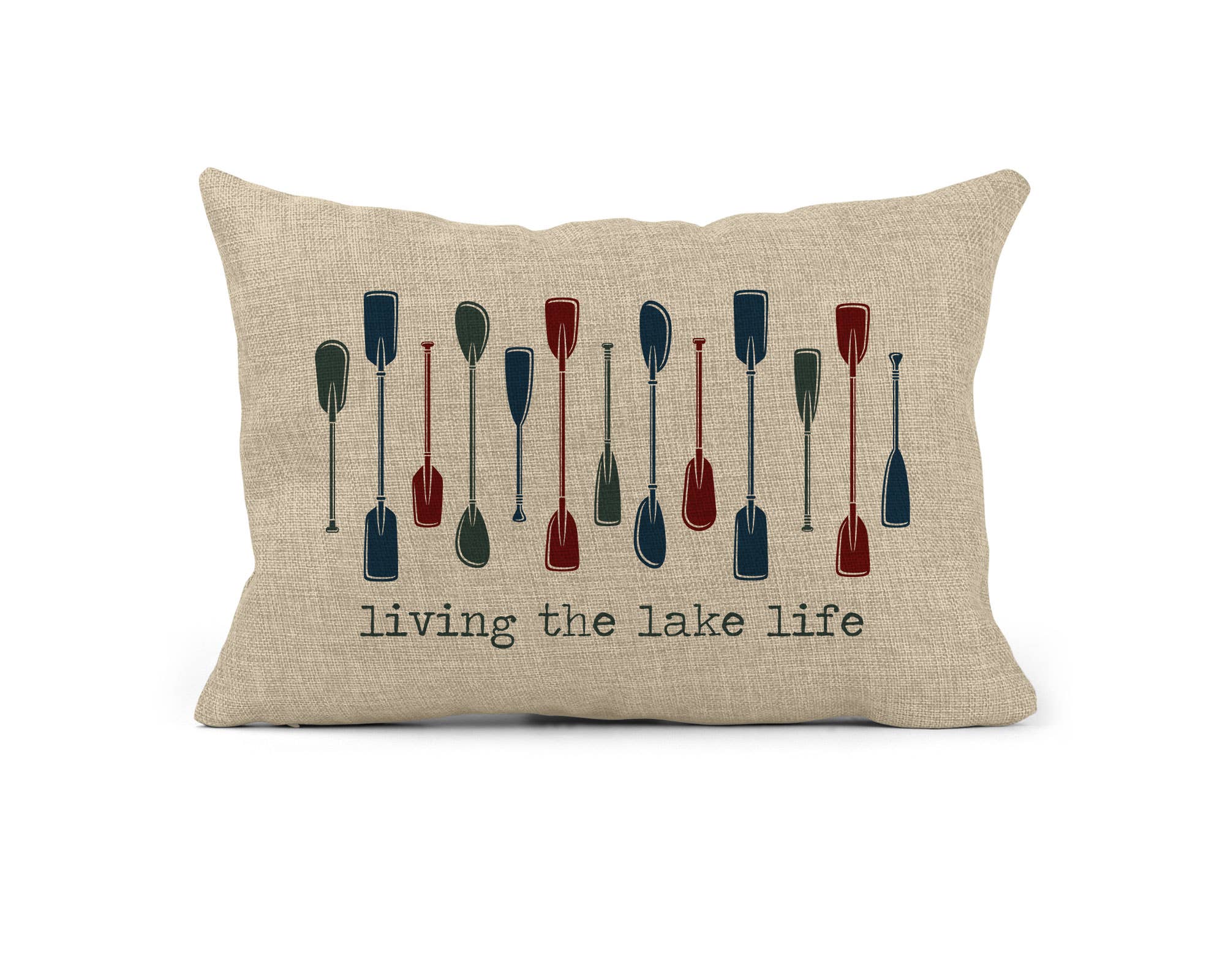 Lake Life Pillow, Decor House Cabin Rustic Oars Paddles