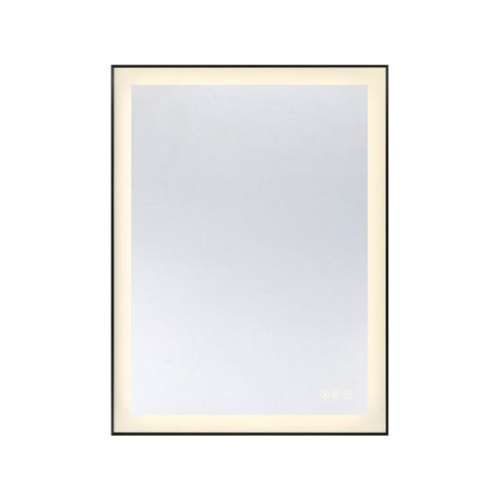 Paulding LED Rectangle Frontlit Mirror with Black Frame