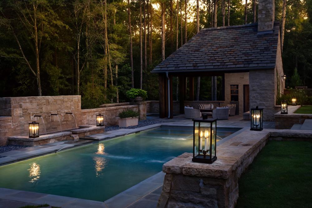 Medium Pier Mount Lantern - Bronze