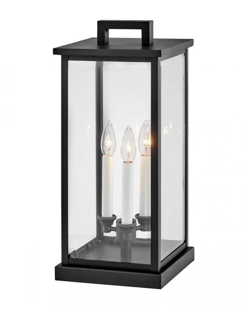 Medium Pier Mount Lantern - Black