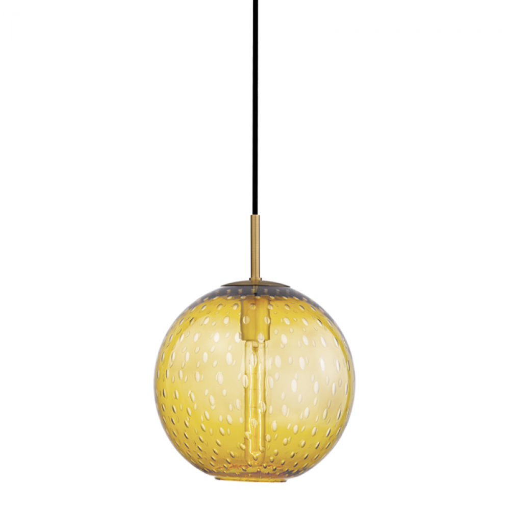 1 LIGHT PENDANT-LIGHT AMBER GLASS