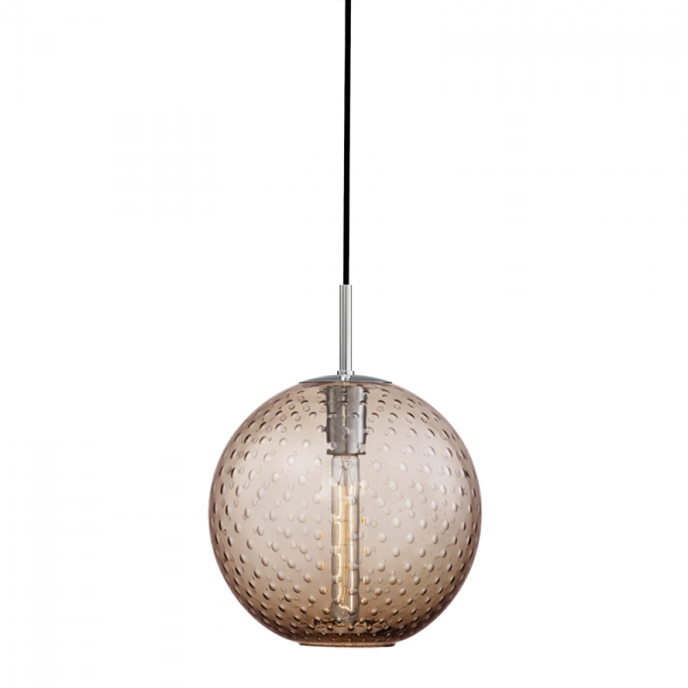 1 LIGHT PENDANT-BRONZE GLASS