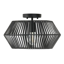 Load image into Gallery viewer, 1-Light Angular Metal Semi-Flush in Matte Black
