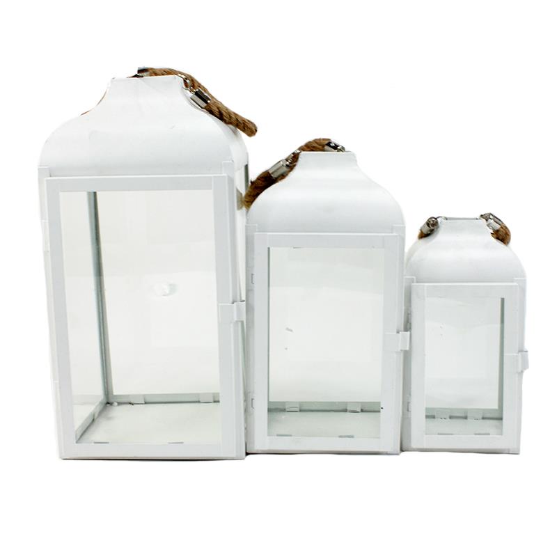 Set of 3 Lanterns White - by koppers
