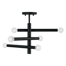 Load image into Gallery viewer, 6-Light Modern Sputnik Semi-Flush in Matte Black
