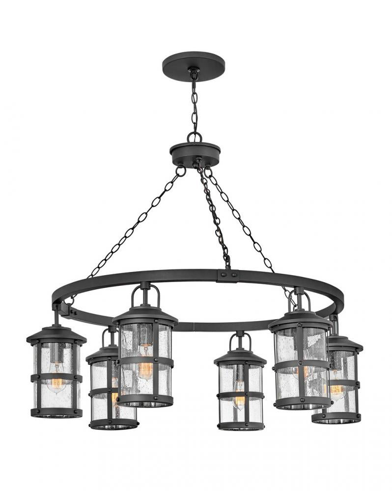 Large Single Tier Chandelier - Black