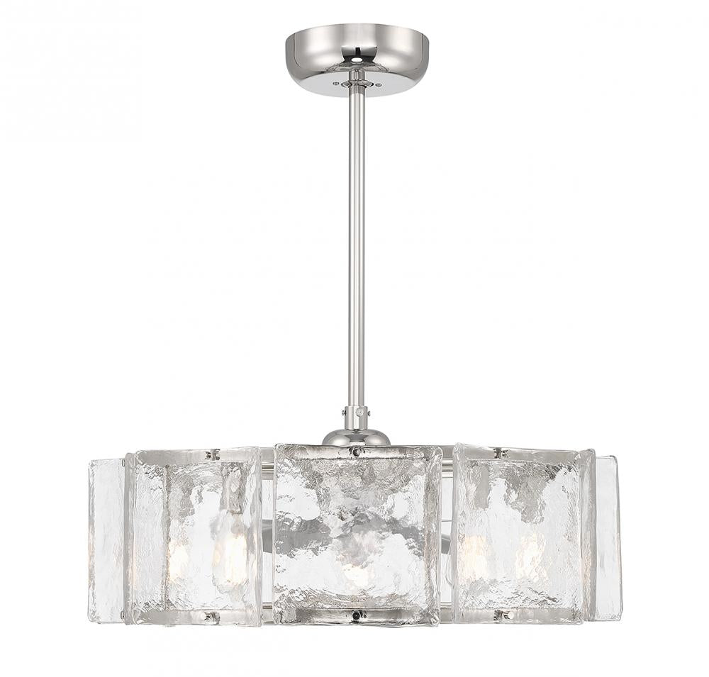 Genry 5-Light LED Fan D'Lier in Polished Nickel