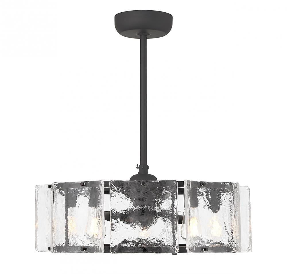 Genry 5-Light LED Fan D'Lier in Matte Black