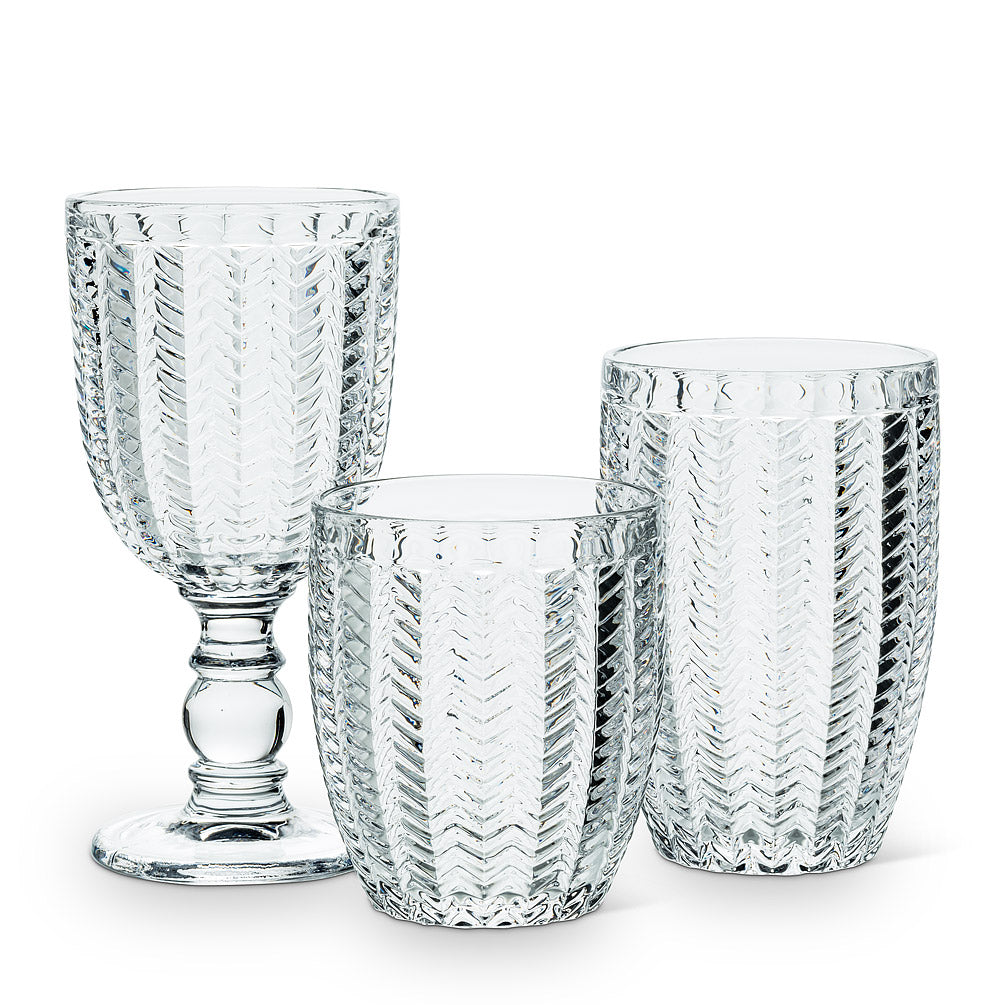 Herringbone Glassware Set Of 3