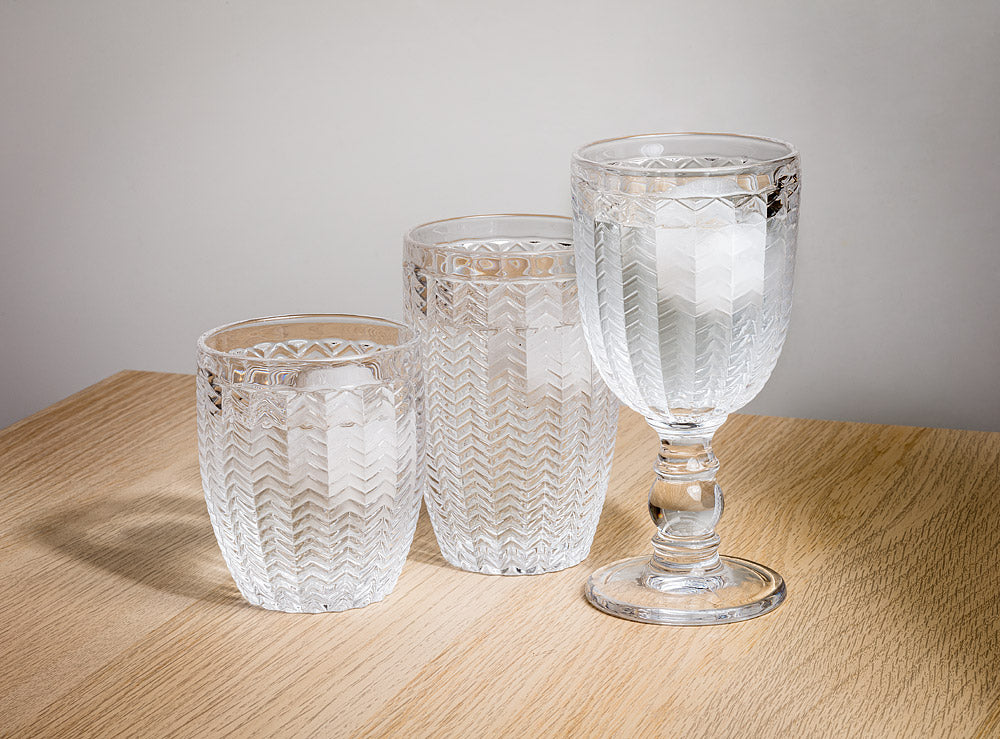 Herringbone Glassware Set Of 3