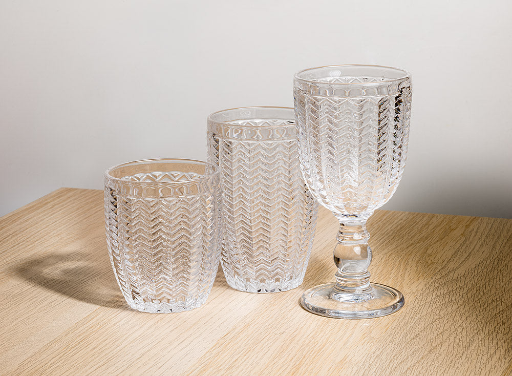 Herringbone Glassware Set Of 3