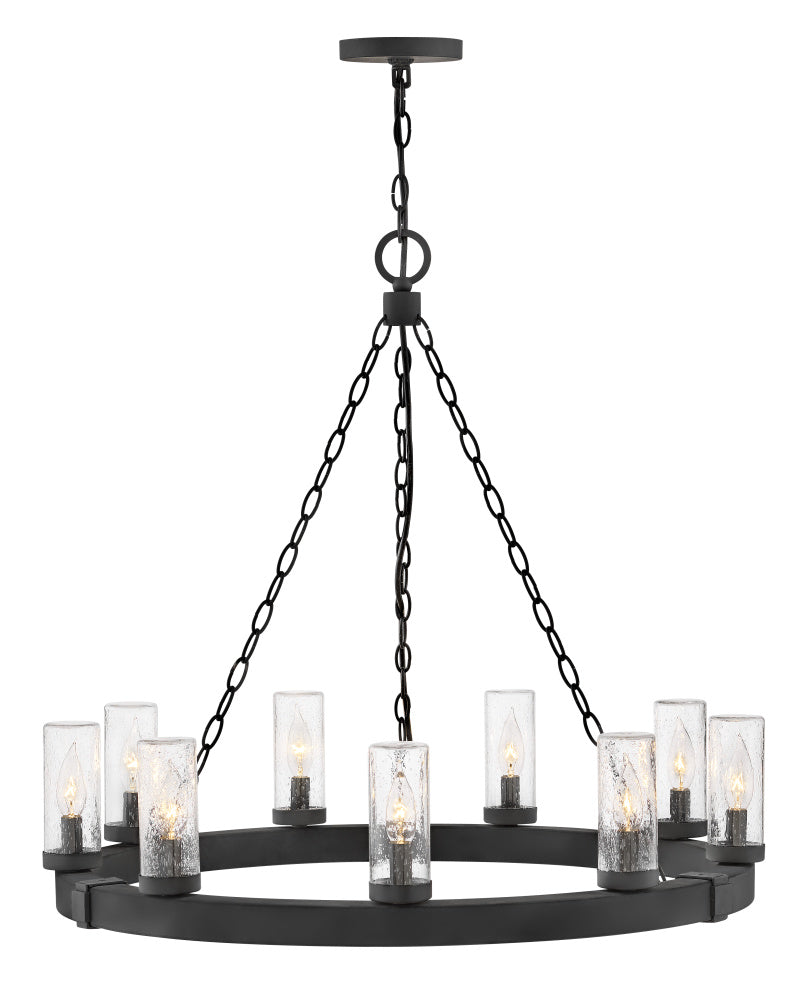 Medium Single Tier Chandelier - Black