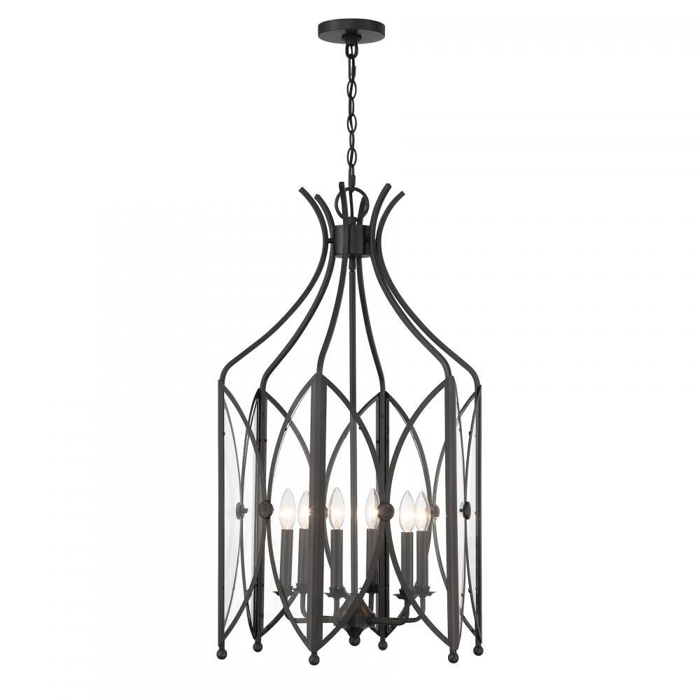Enclave 6-Light Pendant in Black Tourmaline