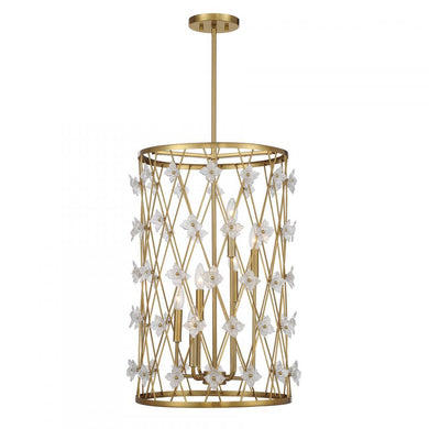 Bailey 6-Light Pendant in Warm Brass