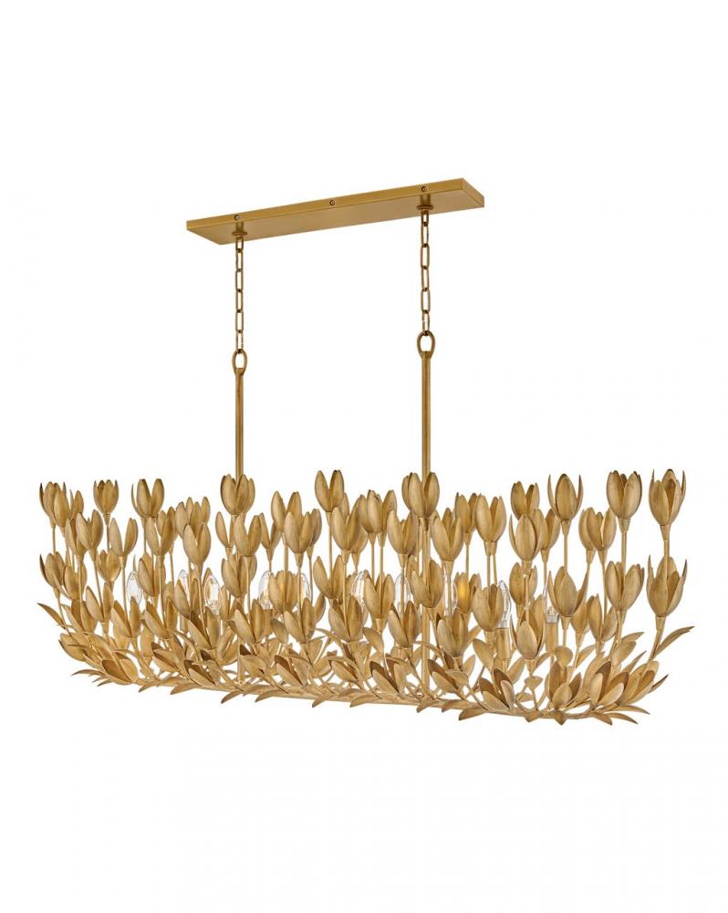 Large Ten Light Linear - Gold