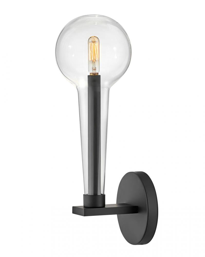 Medium Single Light Sconce - Black
