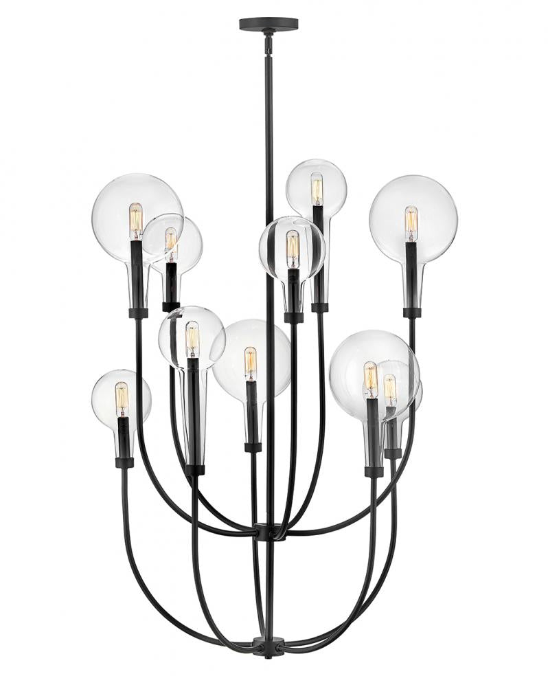 Medium Multi Tier Chandelier - Black