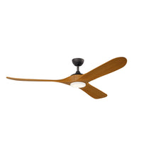 Load image into Gallery viewer, 70 Inch Mylo Ceiling Fan with Satin Etch Cased Opal Glass in Anvil Iron with Honey Maple Wood Blades
