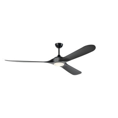 80 Inch Mylo Weather+ Ceiling Fan with Satin Etch Cased Opal Glass in Satin Black