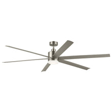 Load image into Gallery viewer, 80 Inch Loa Ceiling Fan with Satin Etch Cased Opal Glass in Brushed Nickel with Silver Blades
