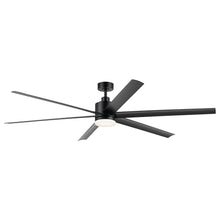 Load image into Gallery viewer, 80 Inch Loa Ceiling Fan with Satin Etch Cased Opal Glass in Satin Black with Black Blades
