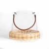Glass Lantern On Willow Base With Handle (2 Sizes)