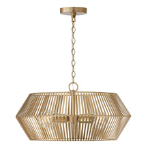 Load image into Gallery viewer, 4-Light Angular Metal Pendant in Matte Brass
