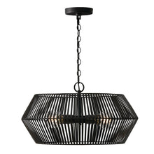 Load image into Gallery viewer, 4-Light Angular Metal Pendant in Matte Black
