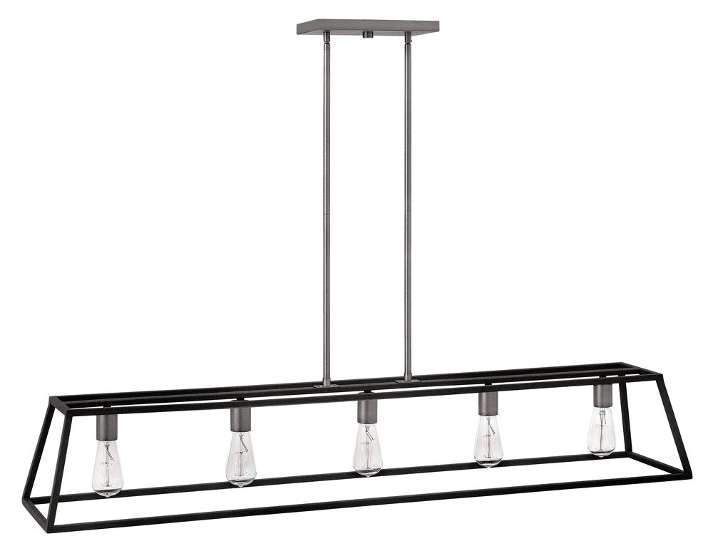 Large Five Light Open Frame Linear - Black|Miscellaneous