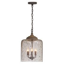 Load image into Gallery viewer, 3-Light Stone Seeded Glass Pendant In Nordic Grey
