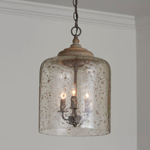 Load image into Gallery viewer, 3-Light Stone Seeded Glass Pendant In Nordic Grey
