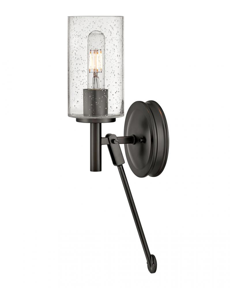 Medium Single Light Sconce - Black