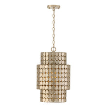 Load image into Gallery viewer, 1-Light Medallion Cylindrical Pendant in Champagne Brass
