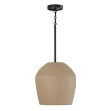 Load image into Gallery viewer, 1-Light Handcrafted Terracotta Pendant in Sienna and Matte Black

