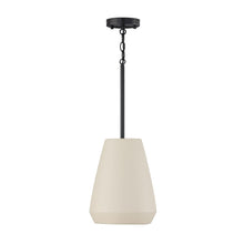 Load image into Gallery viewer, 1-Light Handcrafted Terracotta Pendant in Ivory and Matte Black
