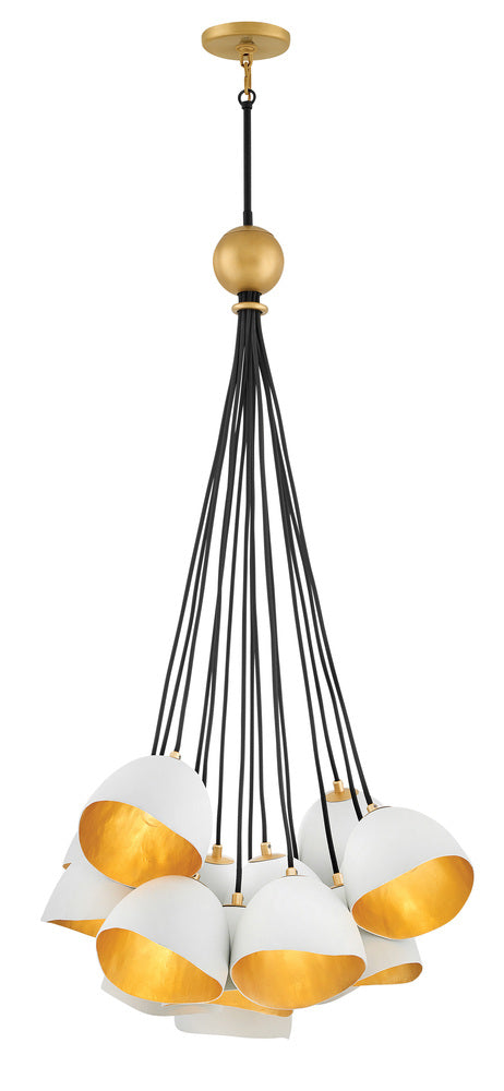 Medium Single Tier Chandelier - White